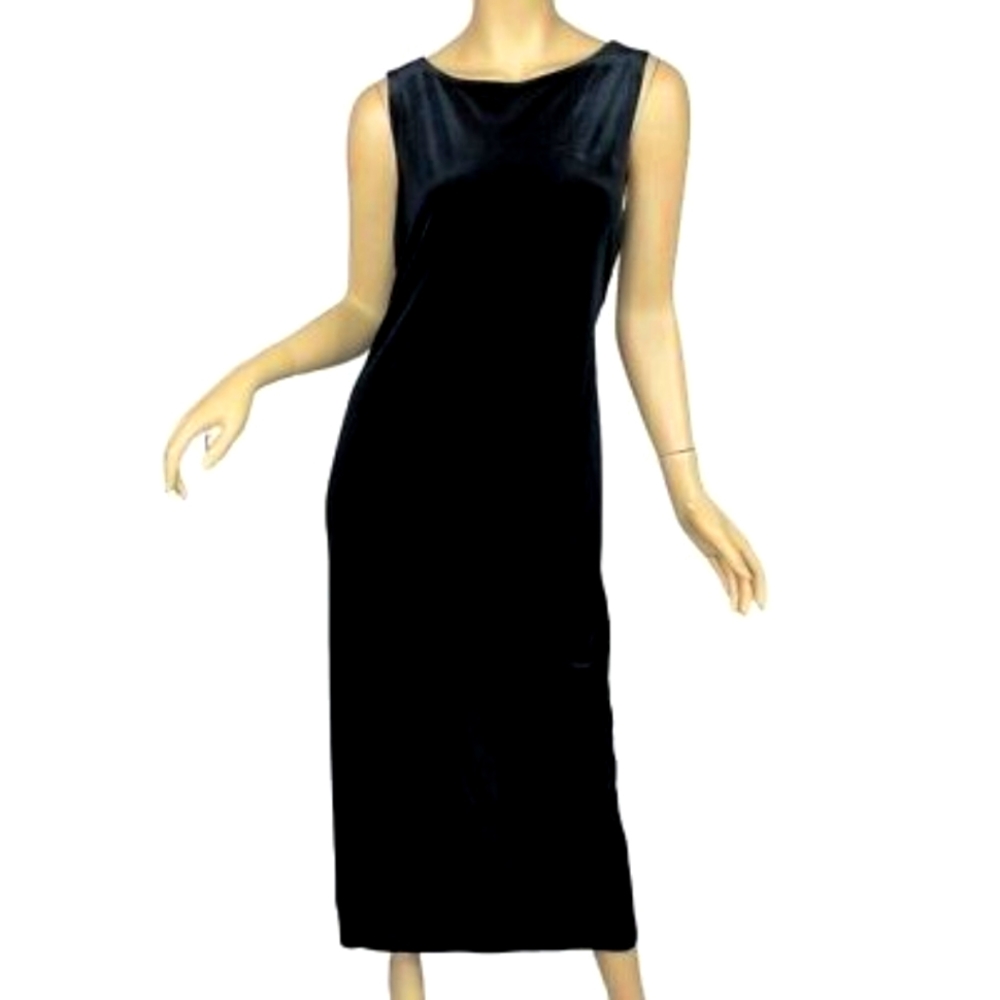 Ronni Nicole Ouida Formal Evening Cocktail Dress Long Black Velvet Size 10